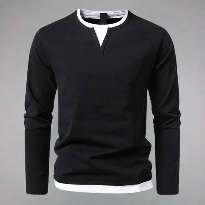 Willis™ - Long Sleeve Shirt with V-Neck, Modern Style