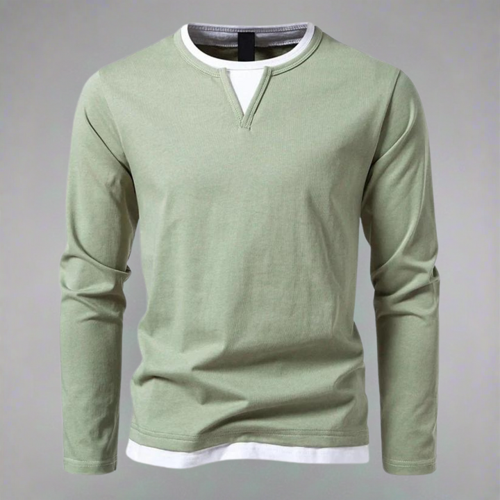Willis™ - Long Sleeve Shirt with V-Neck, Modern Style