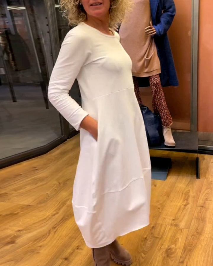 Clara™ Midi Autumn Dress with Pockets