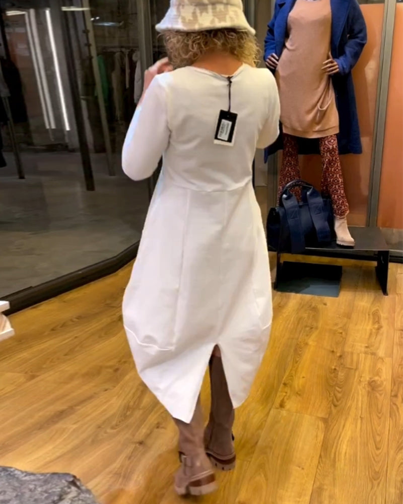 Clara™ Midi Autumn Dress with Pockets