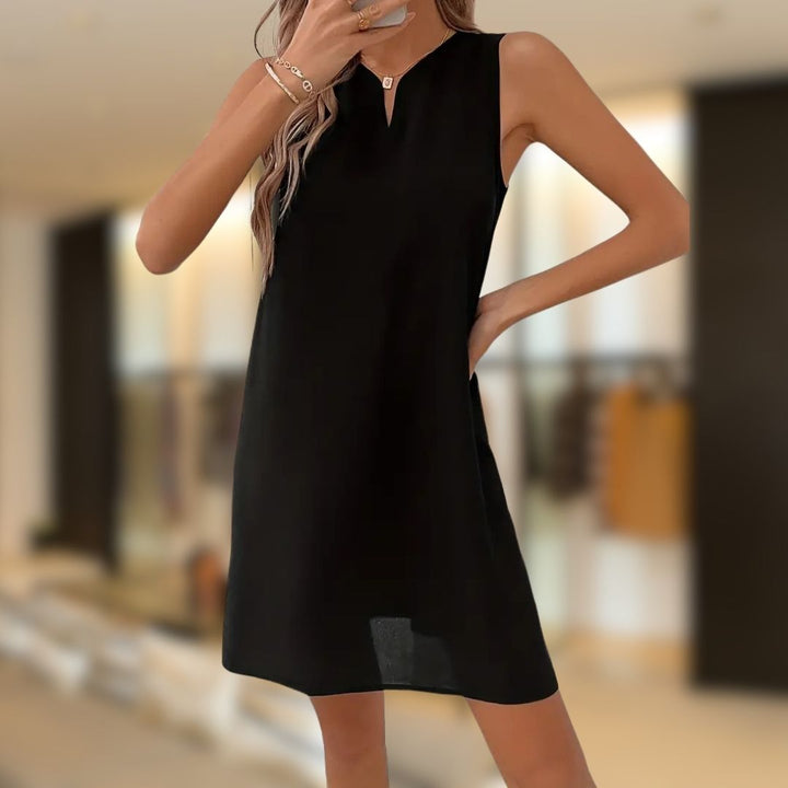 Ada™ - Elegant Tank Dress With Notch Neck